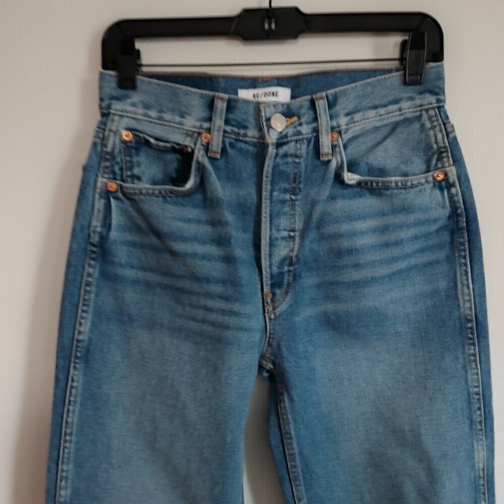 Ladies SZ 26 Re/Done 90s Loose Blue Jean - Picture 2 of 6